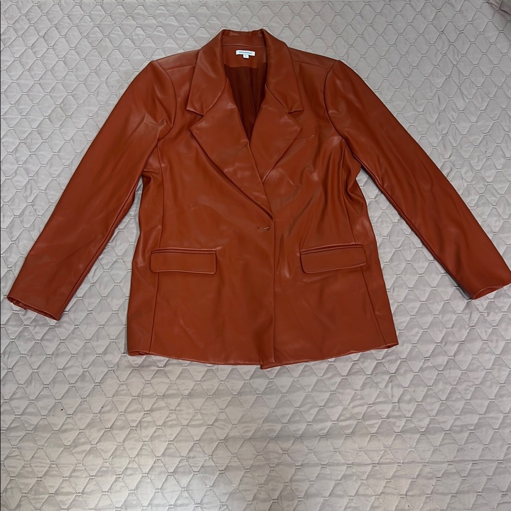 WeWoreWhat Brown Leather Jacket – Size Large Moto Style